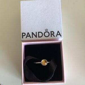 With Box, Pandora sterling Silver Ring with  Gemstone size 60